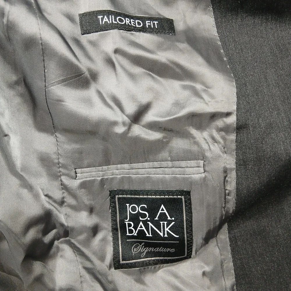 Jos. A. Bank Signature Tailored Fit Men's 42 Short Gray‎ 2-Button Blazer Jacket